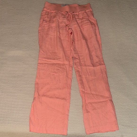 Coral Linen Guess Drawstring Pants - Picture 1 of 4